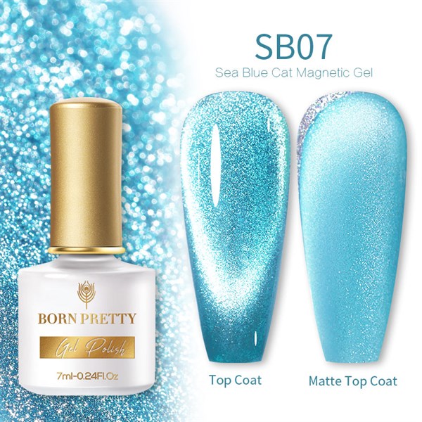 Born Pretty Sea Blue Kedi gözü oje 54748 (SB07)