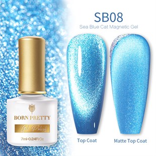 Born Pretty Sea Blue Kedi gözü oje 54748 (SB08)
