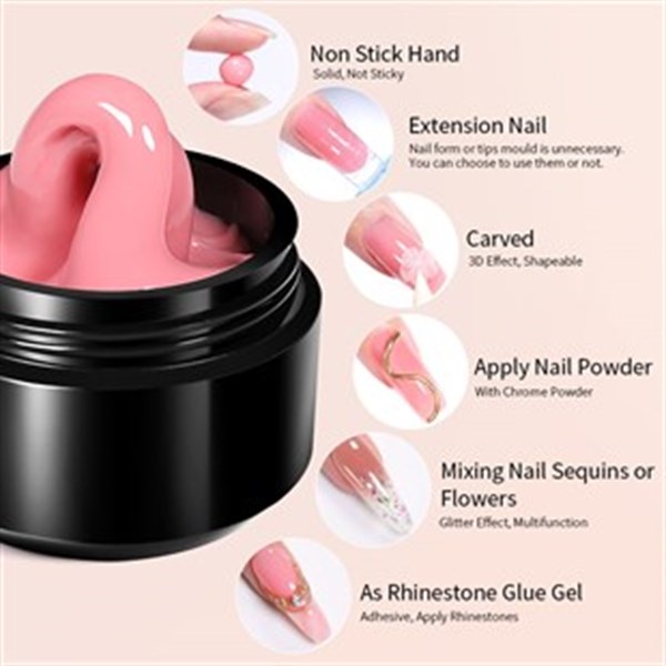 Born Pretty Non stick Extension Gel Soft Nude NSG-08 (56021) - detay görseli 3