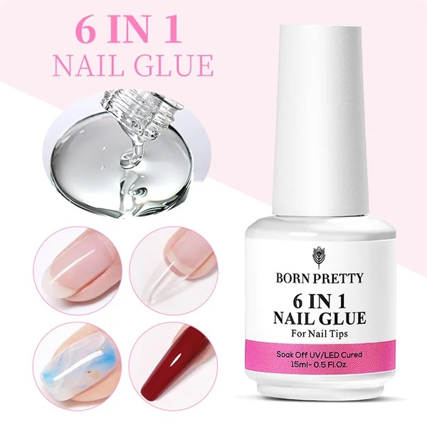 BORN PRETTY 6 in 1 Nail Glue - Jel (55391) - detay görseli 3