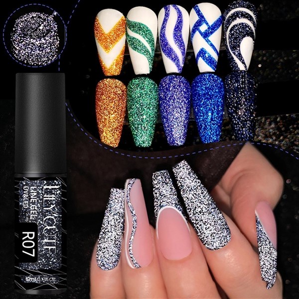 Lily Cute Reflective Glitter Nail art çizim ojesi R012 (54152-6) - detay görseli 2