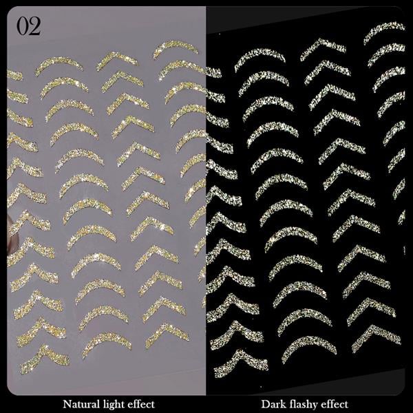 3D Reflektif efekt nail art sticker  model -2 (55881-2)