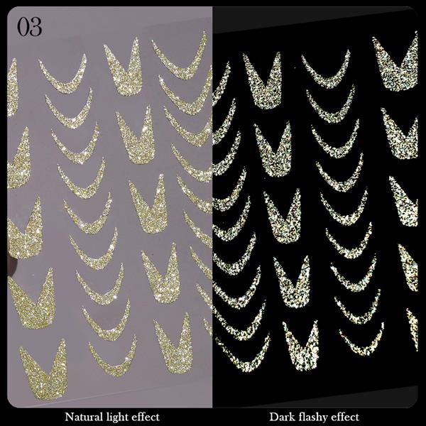 3D Reflektif efekt nail art sticker model - 3 (55881-3)