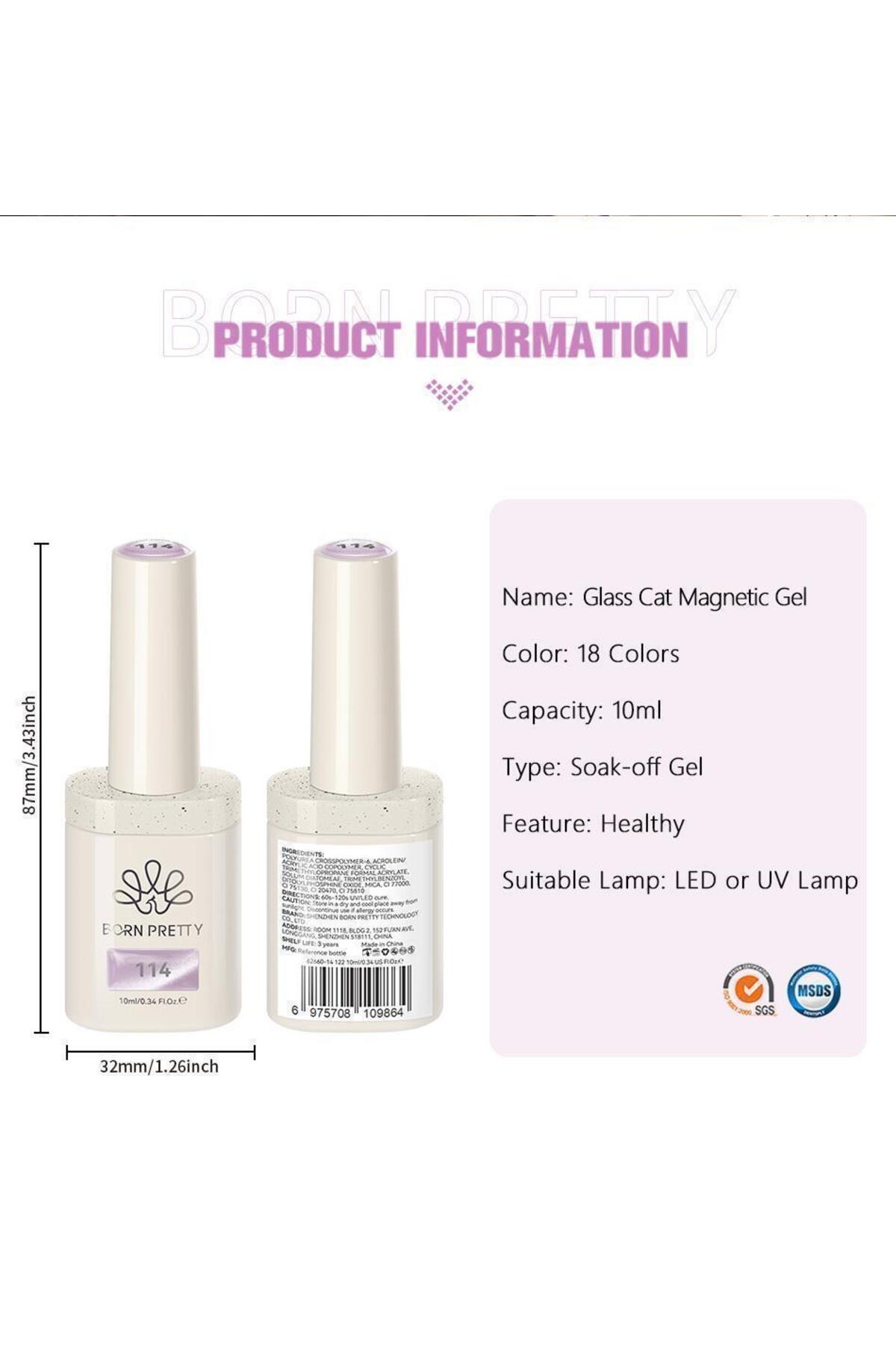 PRO TERRA 10ml HEMA / TPO Free Colorful Kedi Gözü kalıcı oje 124 (62660)