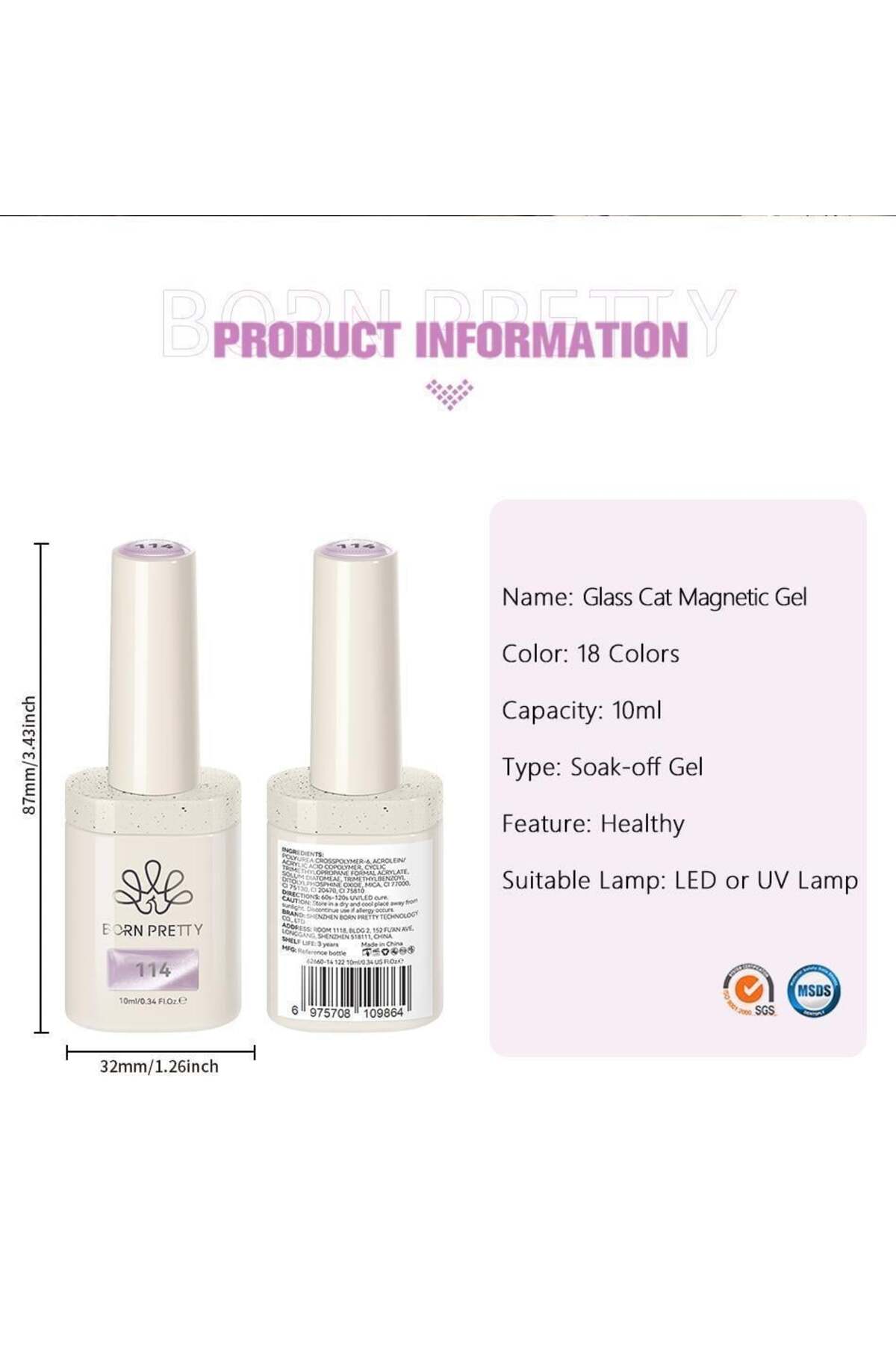 PRO TERRA 10ml HEMA / TPO Free Colorful Kedi Gözü kalıcı oje 112 (62660)